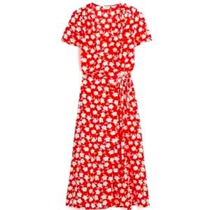 J Crew Poppy Floral Print Wrap Dress